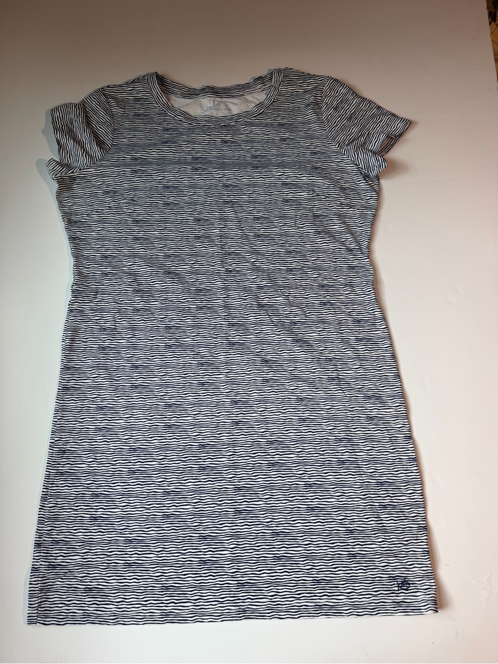 Southern Tide Navy and White Striped Short Sleeve Dress